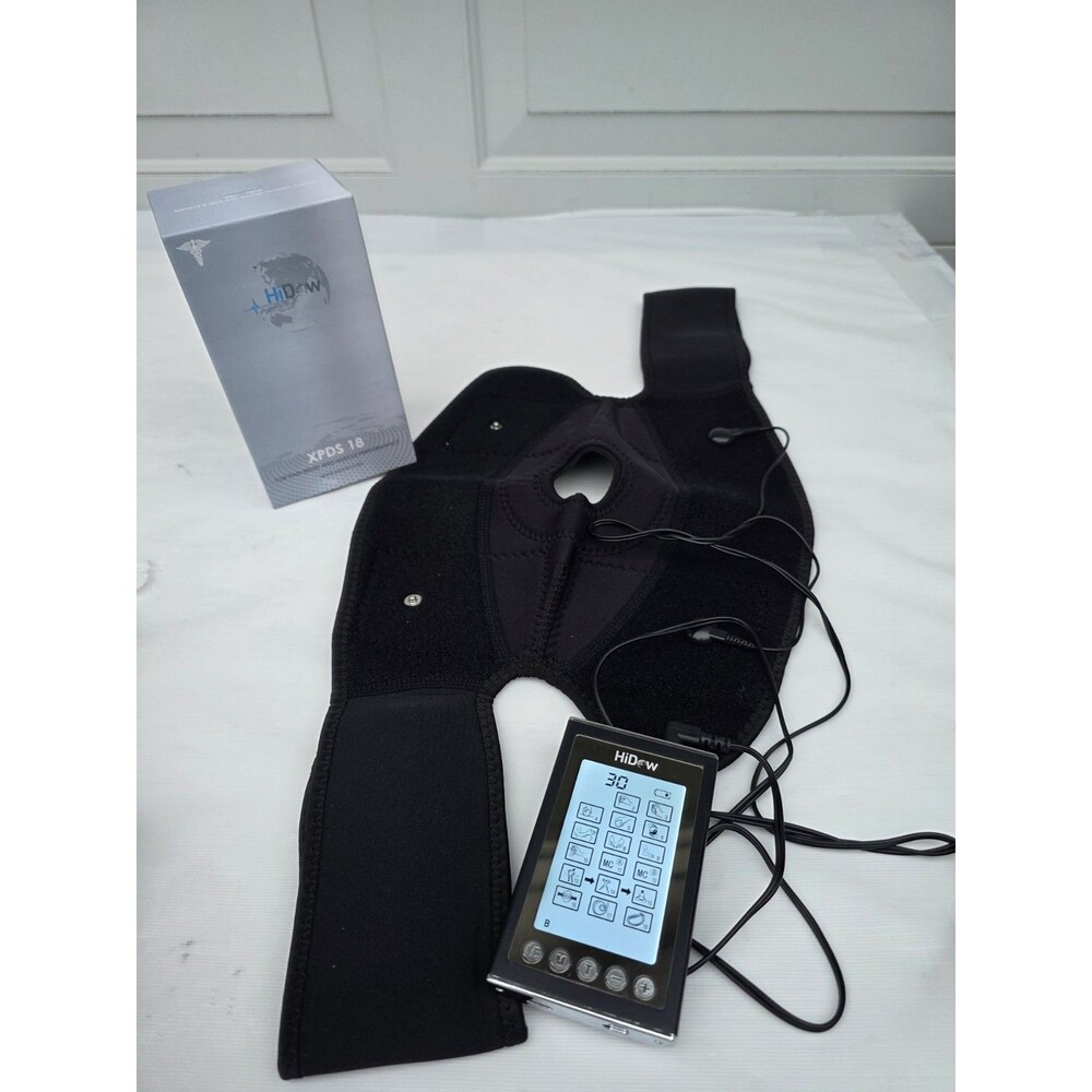 HiDow XPDS 18 TENS EMS Unit 18 Modes + AcuKnee Wrap Electrode Pads - Works